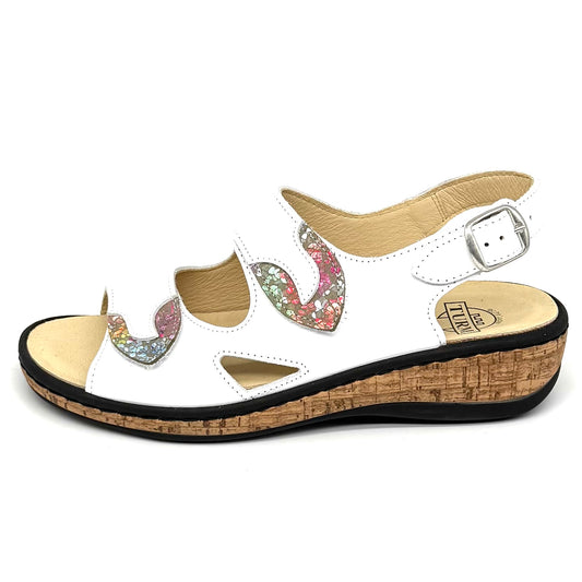 Damen Klett Sandalette weiss von Turm 17899