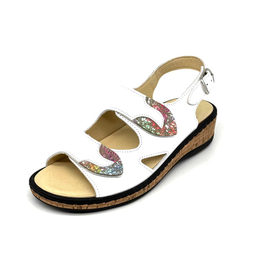 Damen Klett Sandalette weiss von Turm 17899