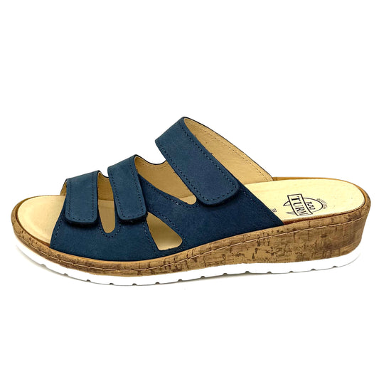 Damen Klett Pantolette Blau von Turm 17908