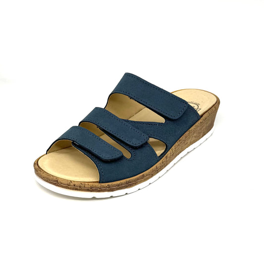 Damen Klett Pantolette Blau von Turm 17908