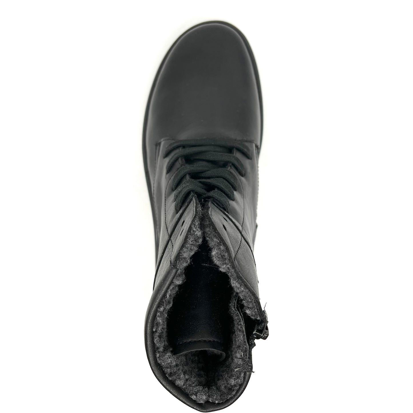 Damen Schnürer Reissverschluss Stiefel Warmfutter Schwarz Semler 17734