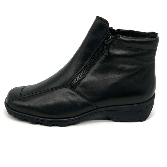 Damen Reissverschluss Stiefel Warmfutter Schwarz Semler 17782