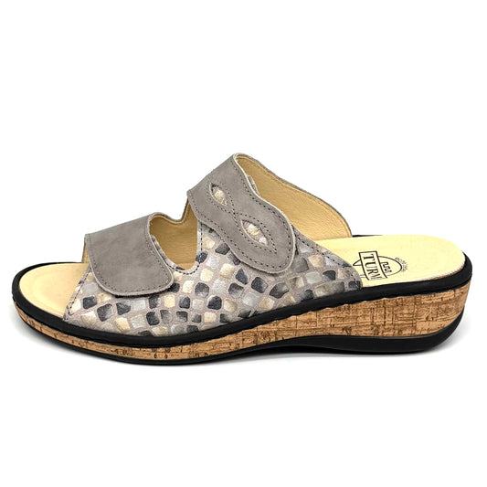 Damen Klett Pantolette Grau von Turm 17907