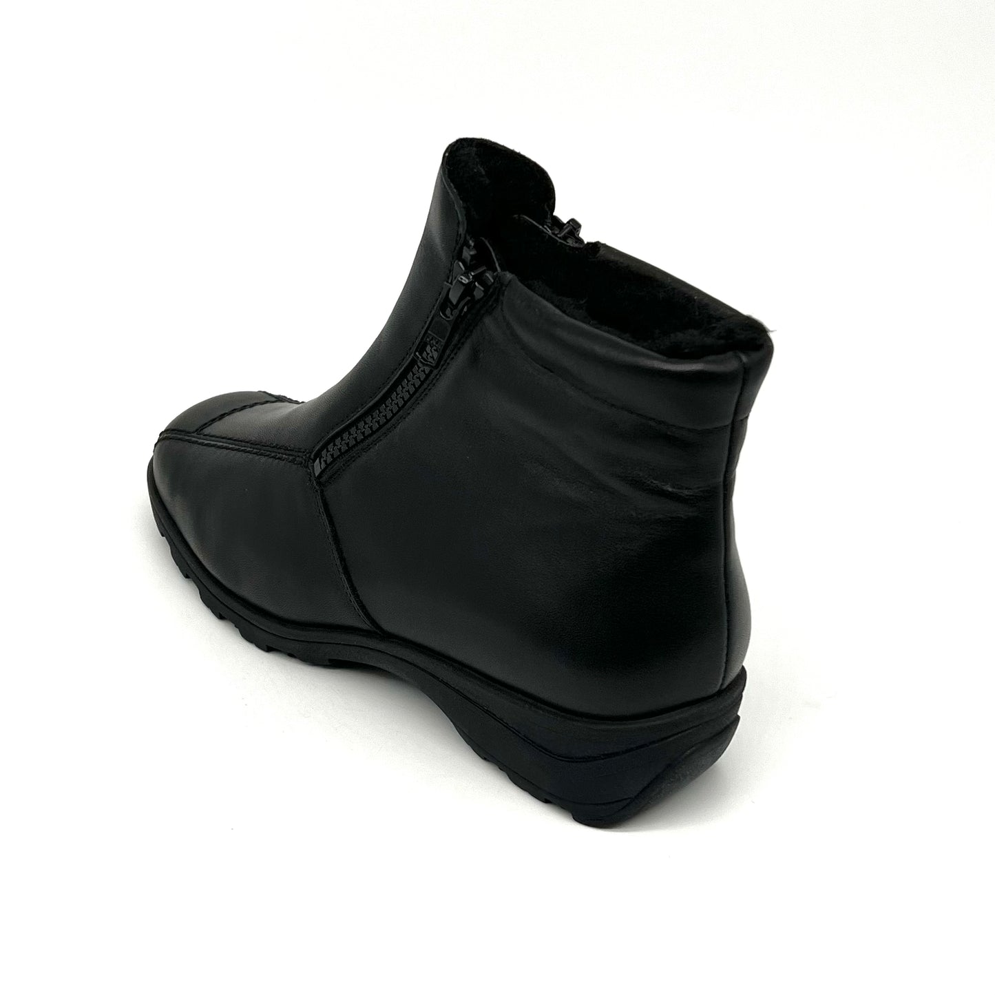 Damen Reissverschluss Stiefel Warmfutter Schwarz Semler 17782