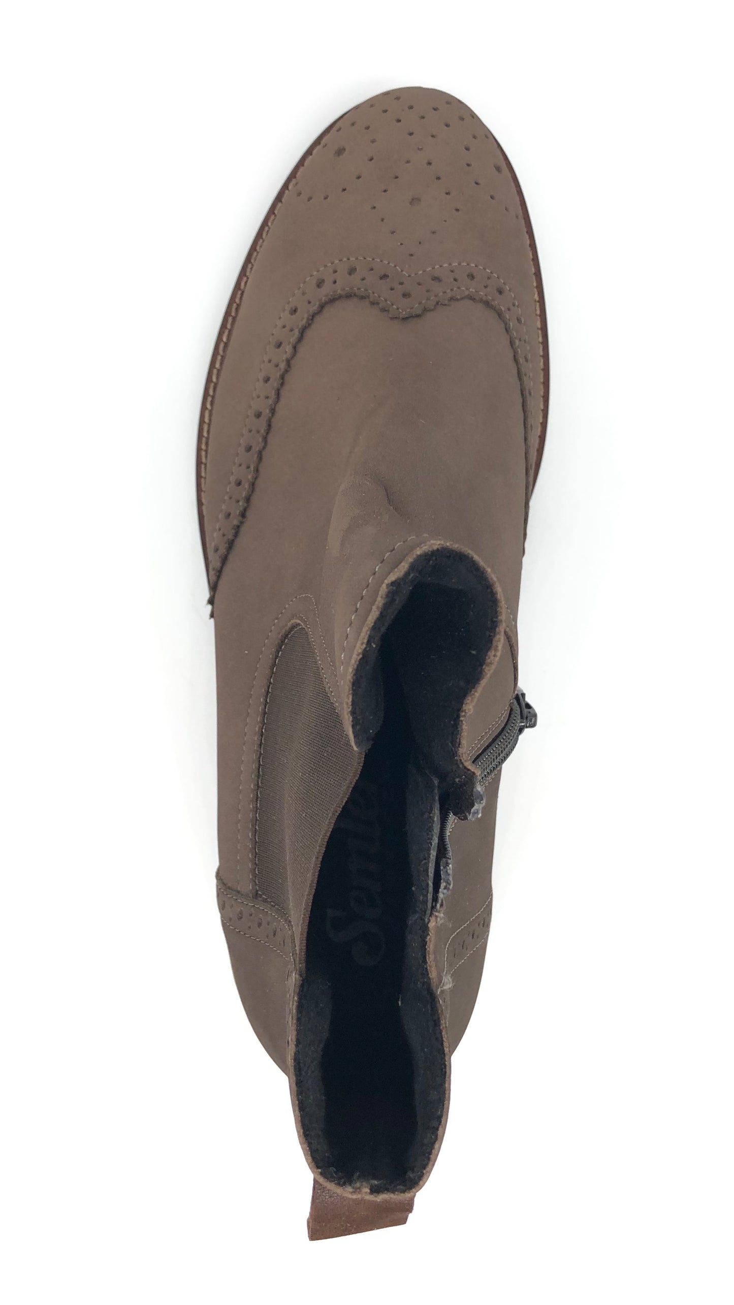 Damen Reissverschluss Stiefel Warmfutter Braun Semler 15975