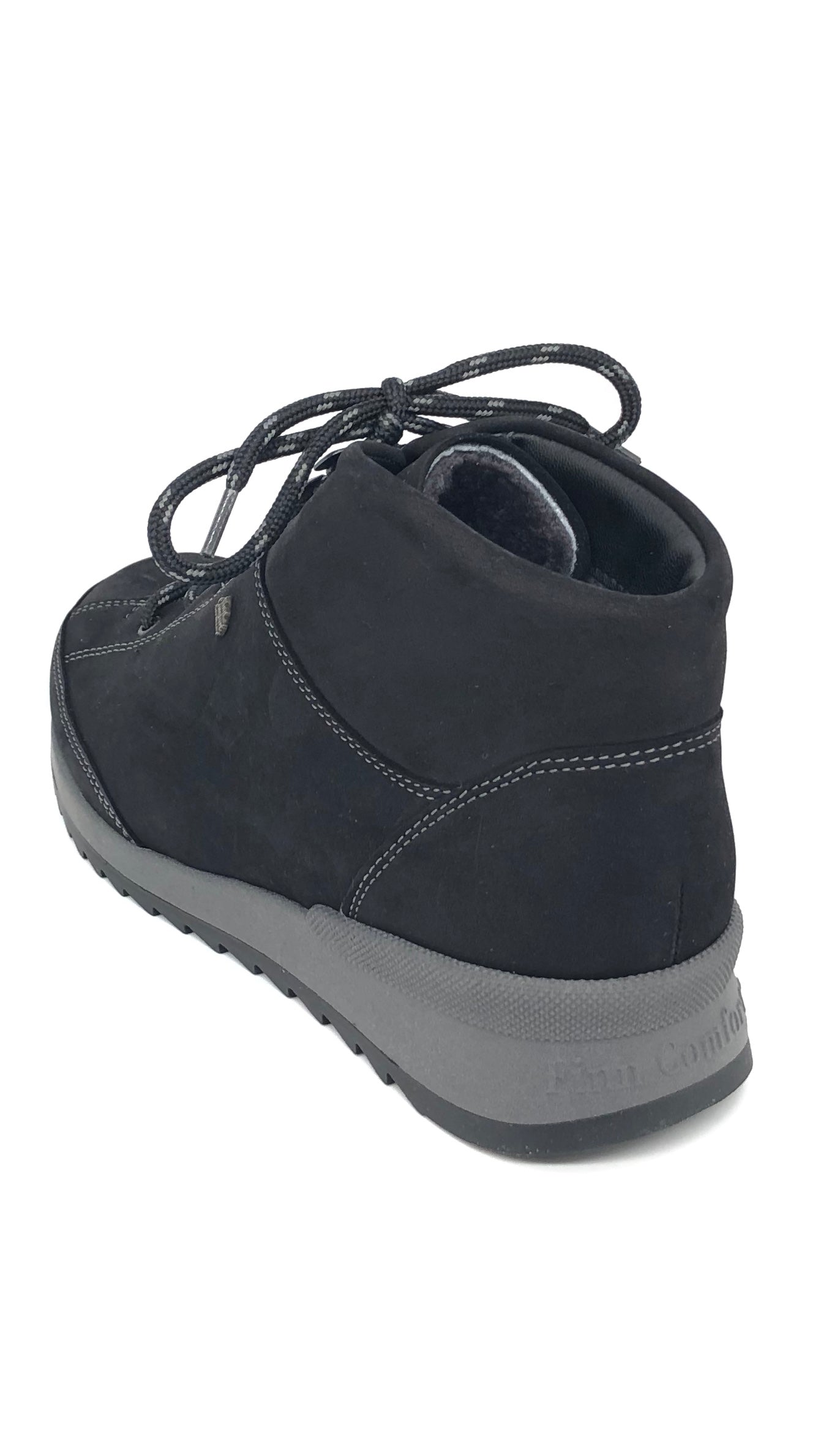 Damen Schnürer Stiefel Lammfellfutter Schwarz Finn Comfort 16517