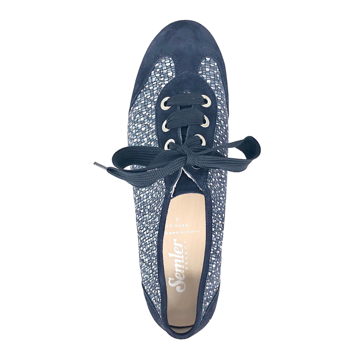 Damen Komfortschnürer Blau Kombi von Semler 16332