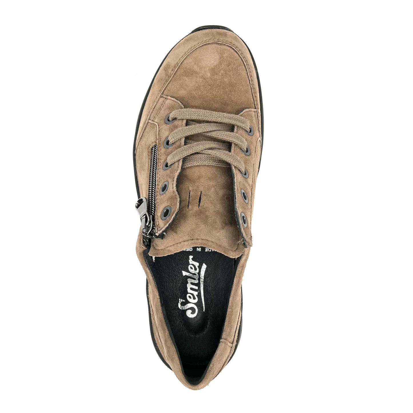Damen Schnürer Halbschuh Sneakers Taupe von Semler 17609