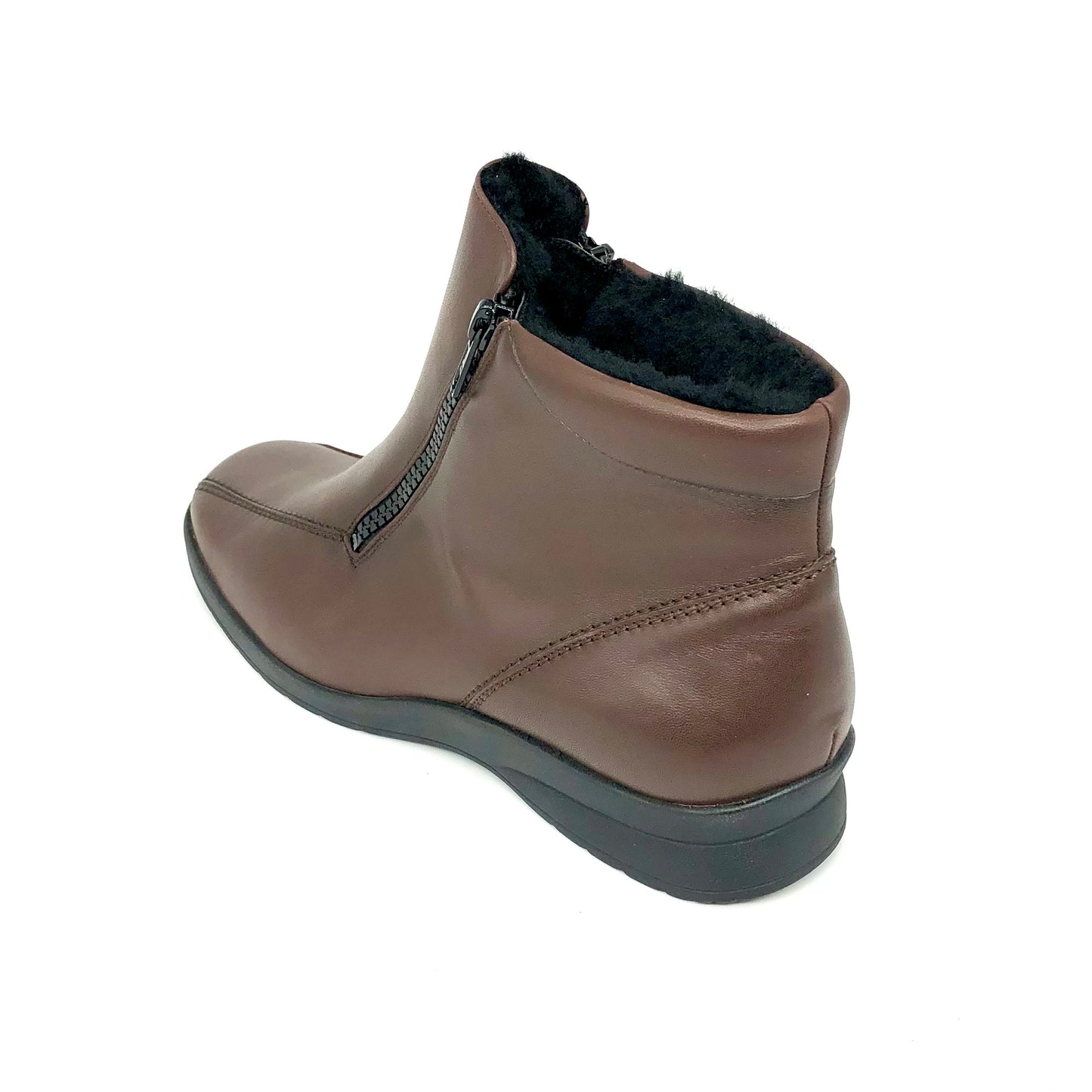 Damen Reissverschluss Stiefel Warmfutter Braun Semler 10979