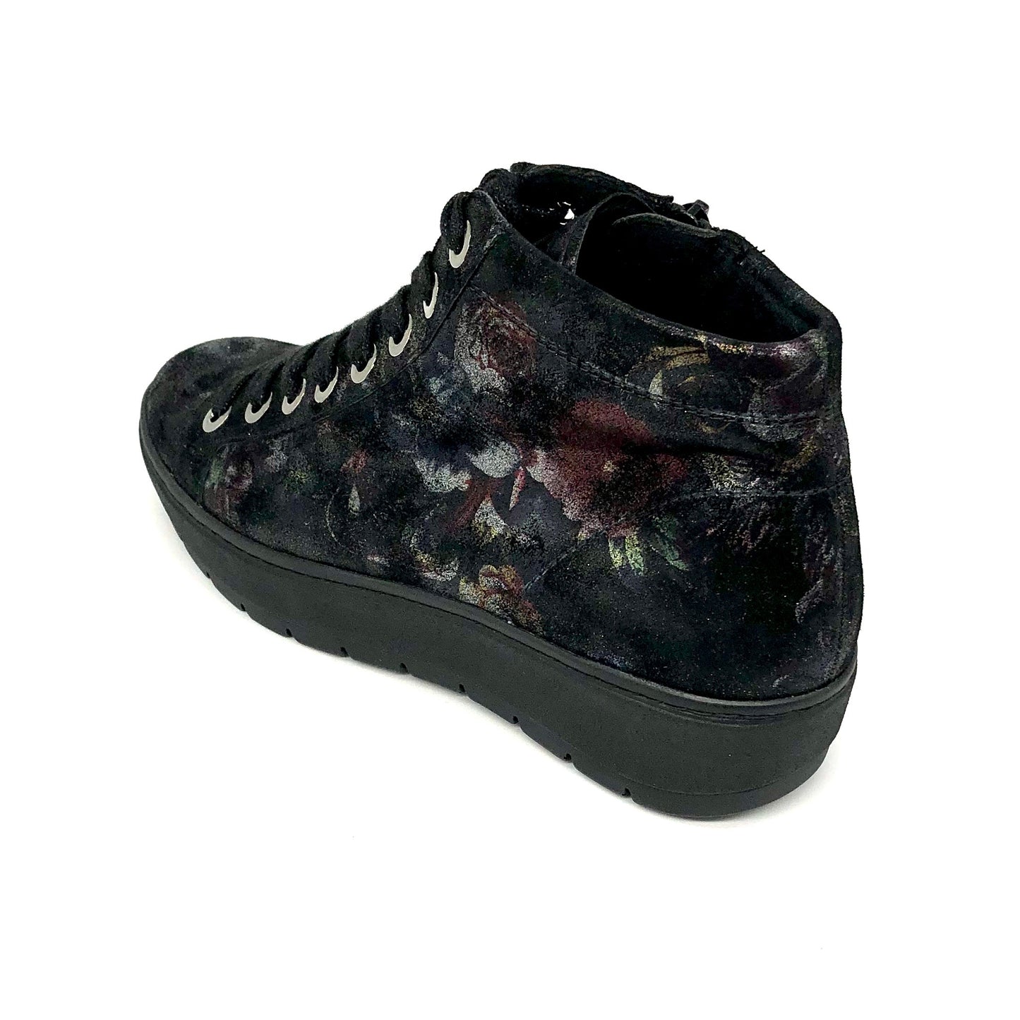 Damen Schnürer Stiefel Thermofutter Schwarz Druck Semler 17091