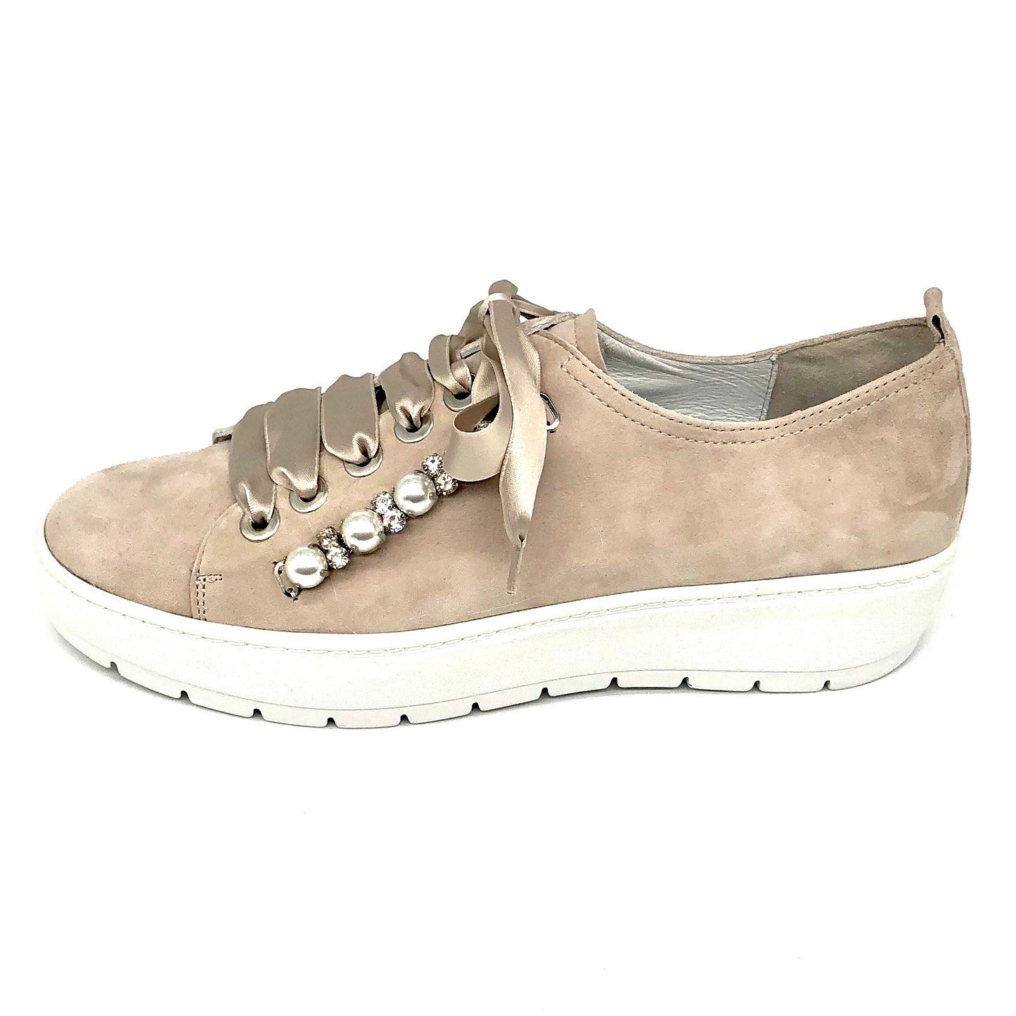 Damen Komfort Schnürer Beige Semler 16642