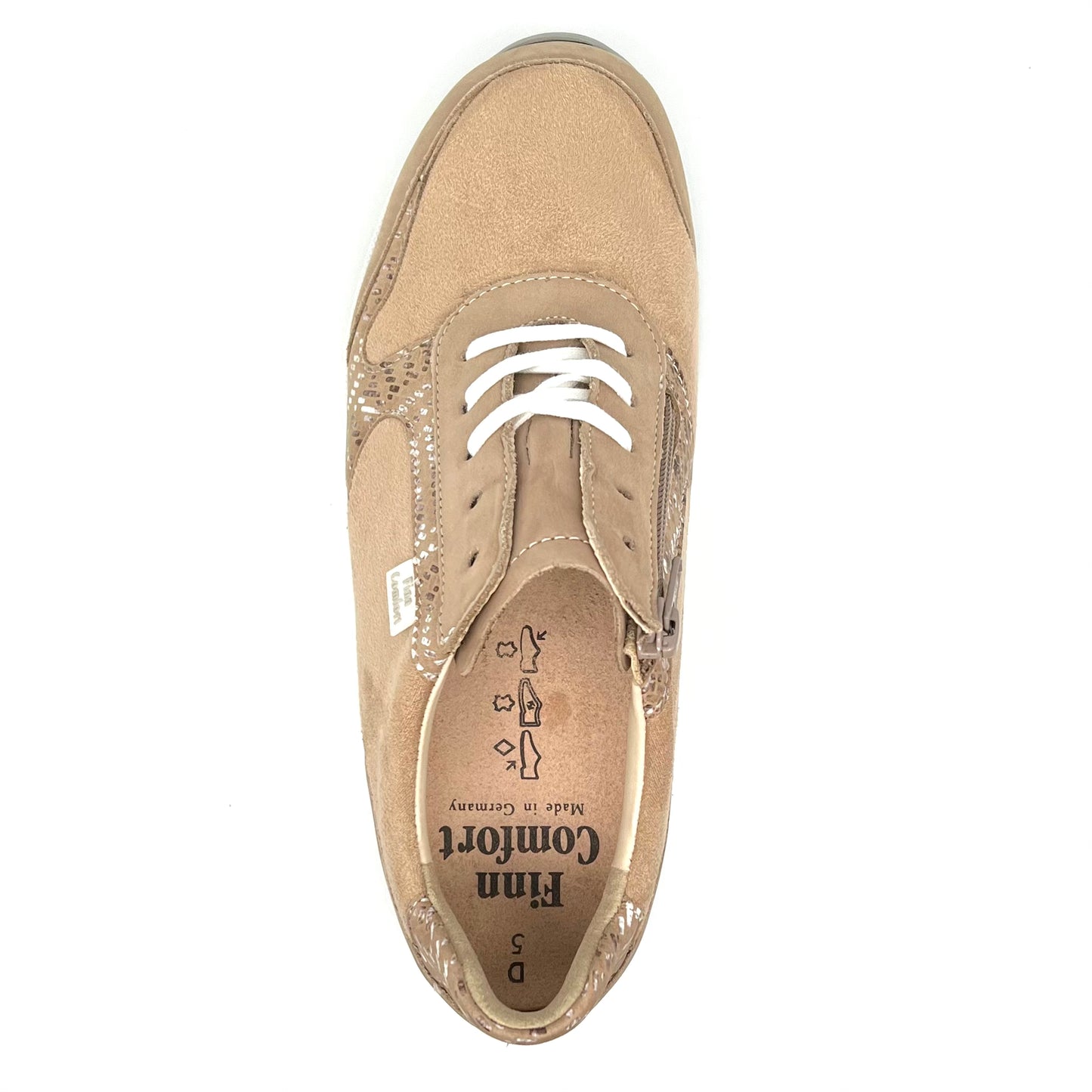 Damen Komfort Schnürer Sneakers Beige von Finn Comfort 17497
