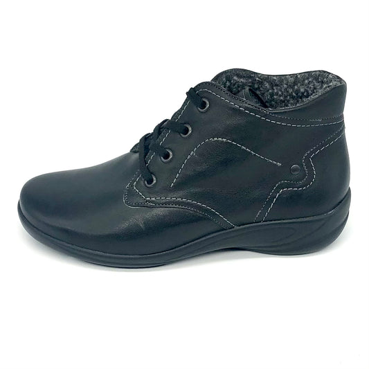 Damen Schnürer Stiefel Warmfutter Schwarz Semler 17377