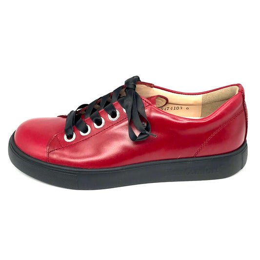 Damen Schnürer Halbschuh Rot Finn Comfort 17226