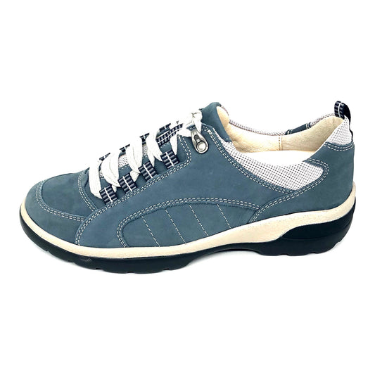 Damen Komfort Schnürer Grau Blau von Semler 11341