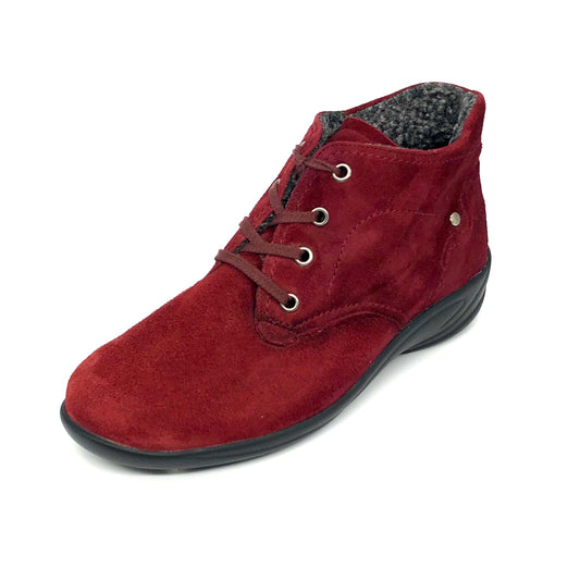 Damen Schnürer Stiefel Warmfutter Rot Semler 15972