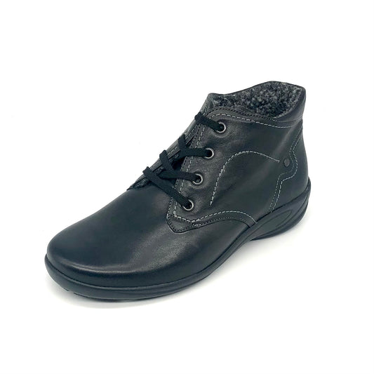 Damen Schnürer Stiefel Warmfutter Schwarz Semler 17377