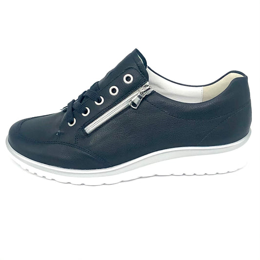 Damen Komfort Schnürer Blau Semler 17424