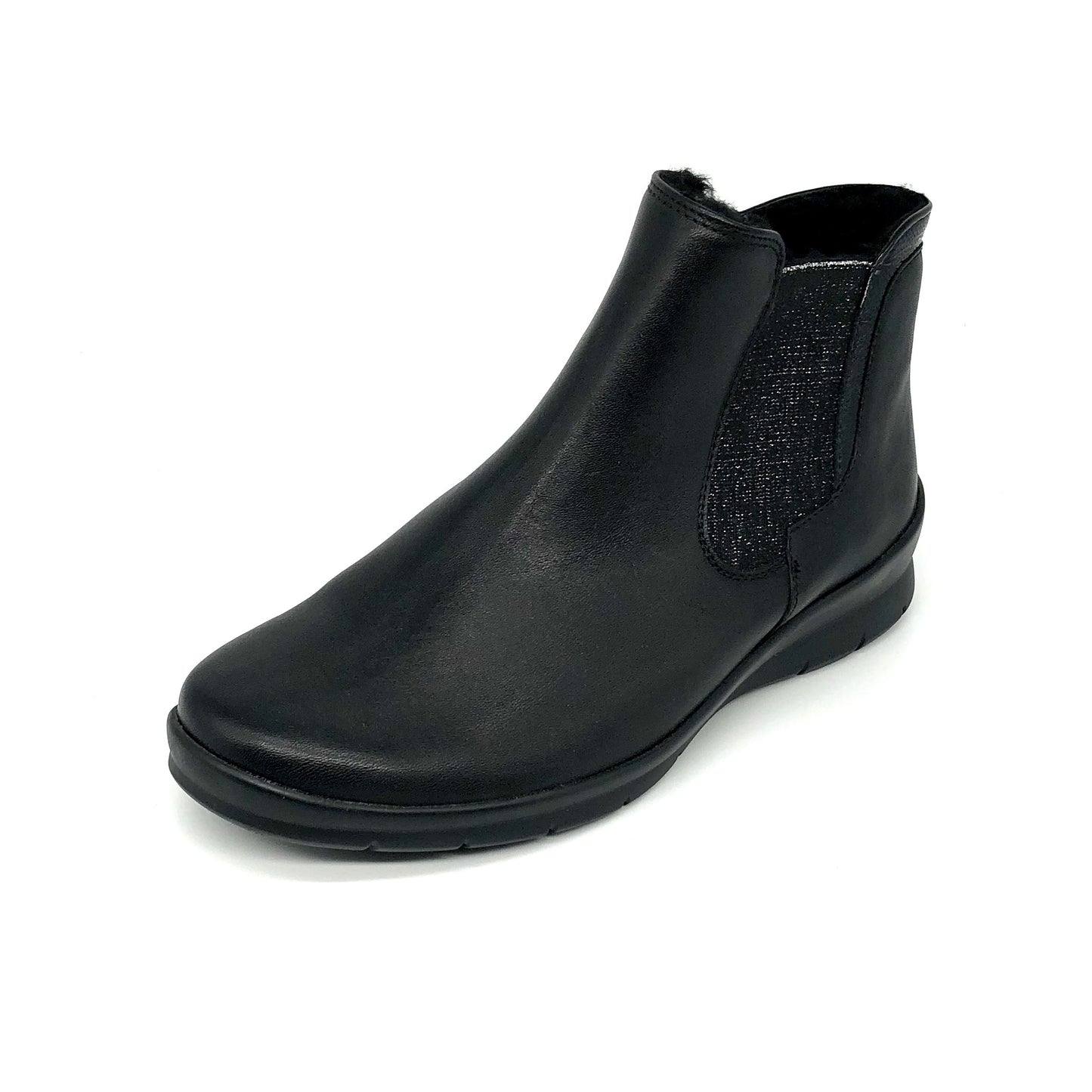 Damen Reissverschluss Stiefel Warmfutter Schwarz Semler 16801
