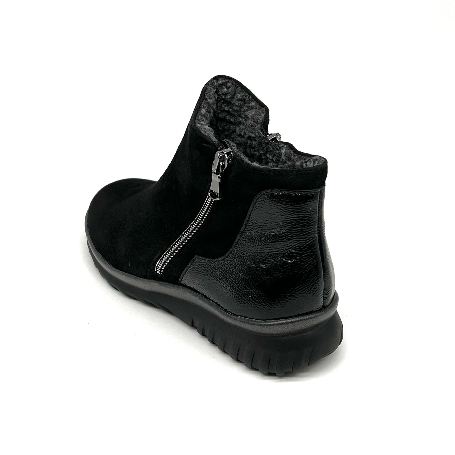 Damen Komfort Stiefel Reißverschluss Schwarz von Semler 17605