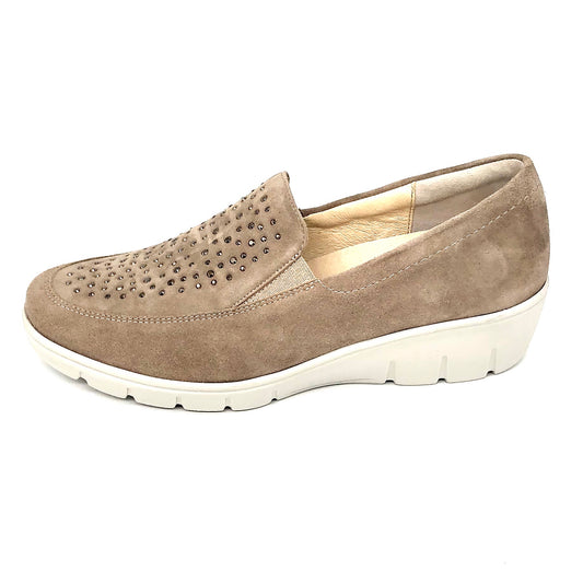 Damen Komfort Slipper Beige von Semler 16956