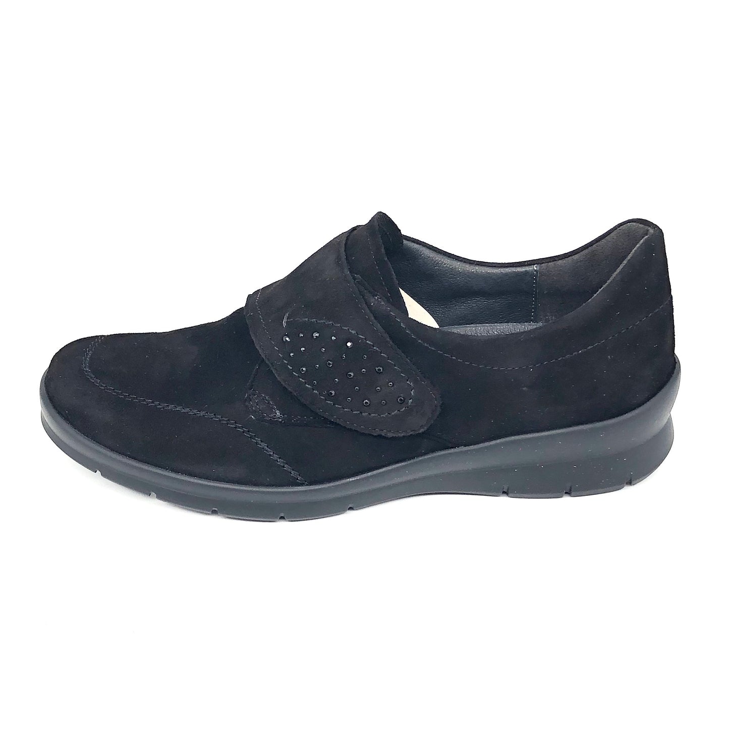 Damen Komfort Kletthalbschuh Schwarz Semler 17089