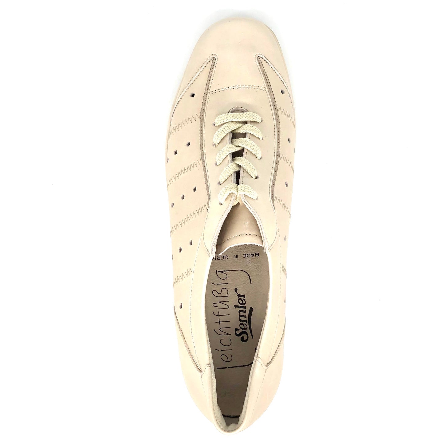 Damen Komfort Schnürer Beige Semler 10804