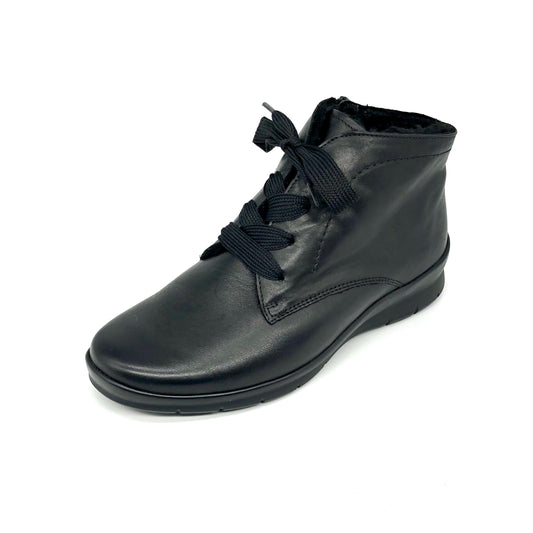 Damen Schnürer Stiefel Warmfutter Schwarz Semler 16800