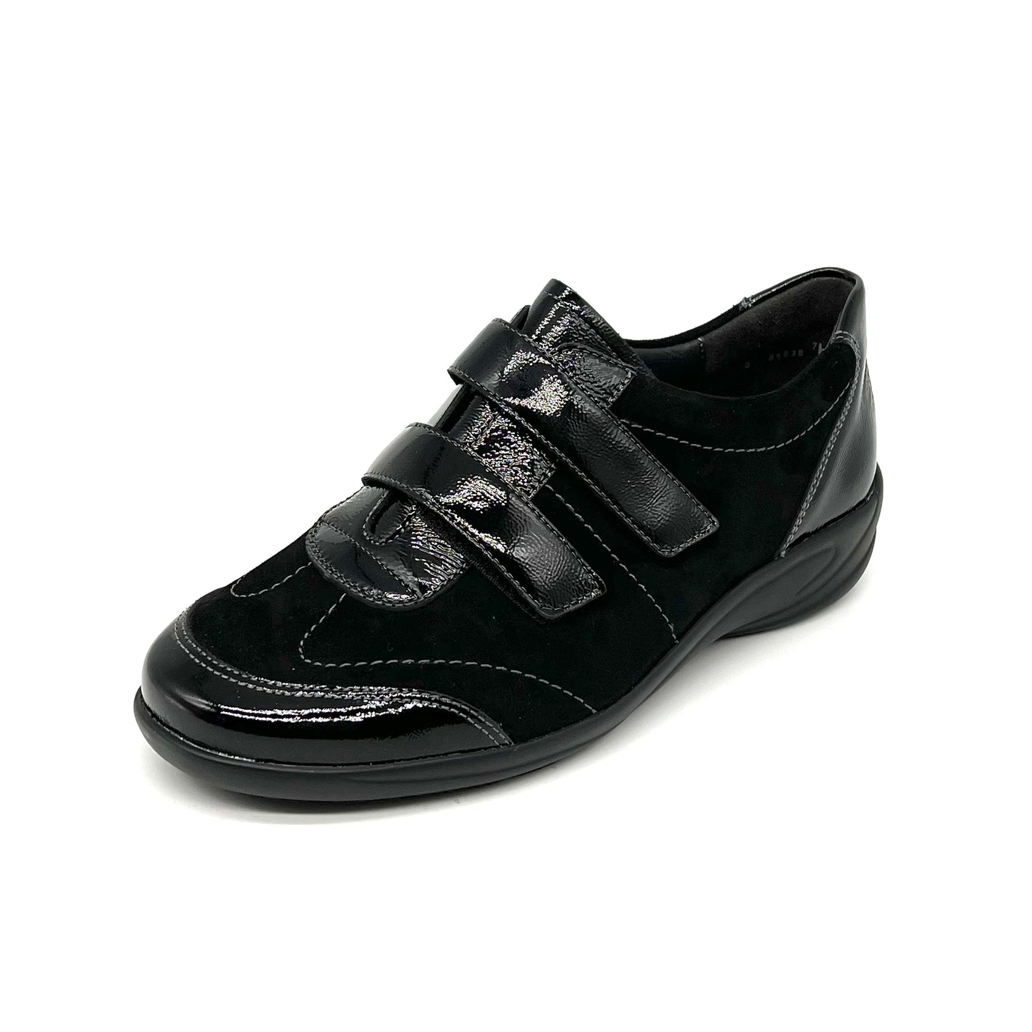 Damen Komfort Halbschuh Klett Schwarz von Semler 17612