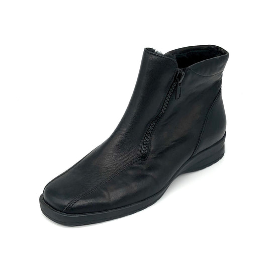 Damen Reissverschluss Stiefel Warmfutter Schwarz Semler 11723