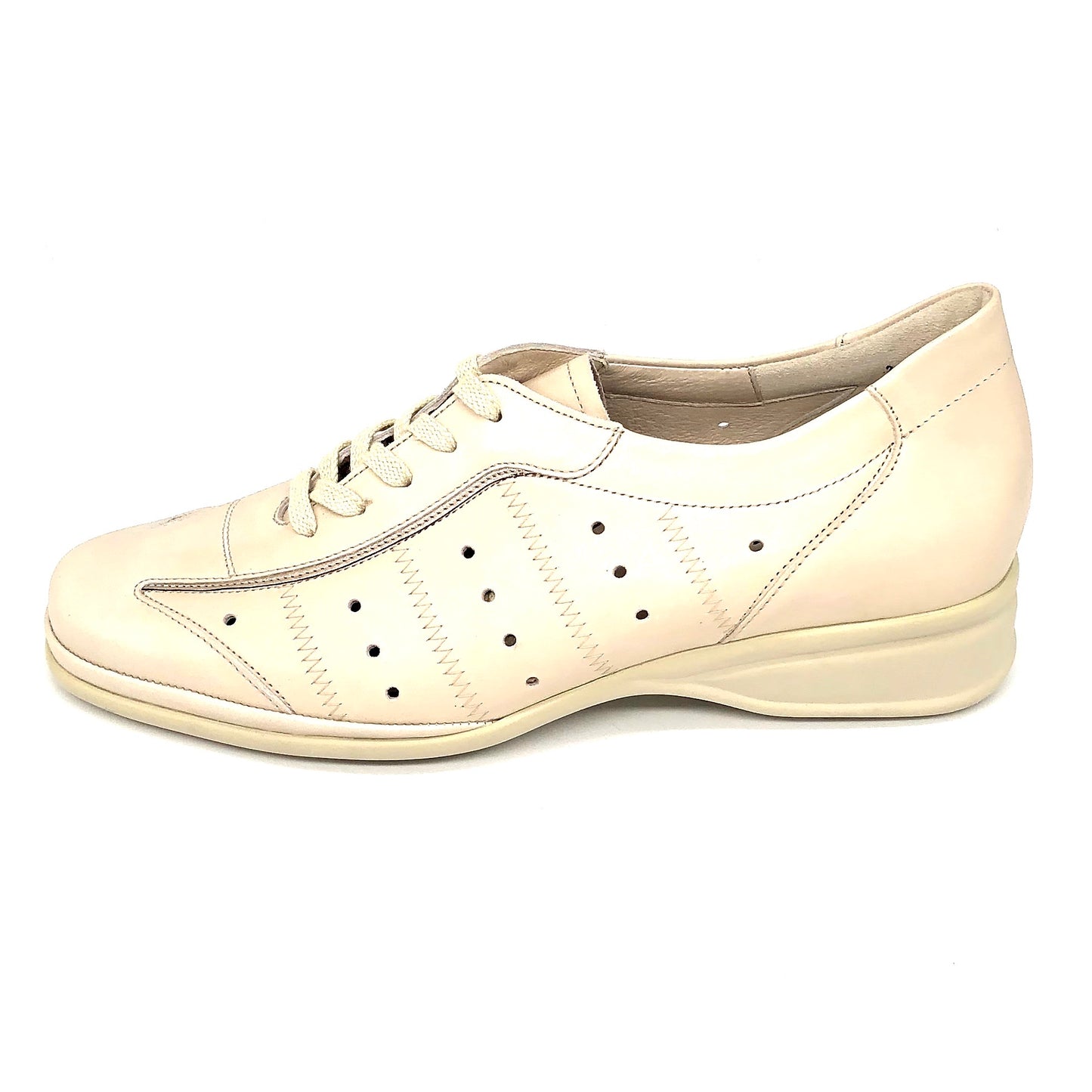 Damen Komfort Schnürer Beige Semler 10804