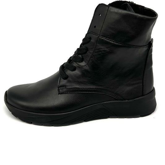 Damen Komfort Stiefel Schnürer Schwarz von Semler 17607