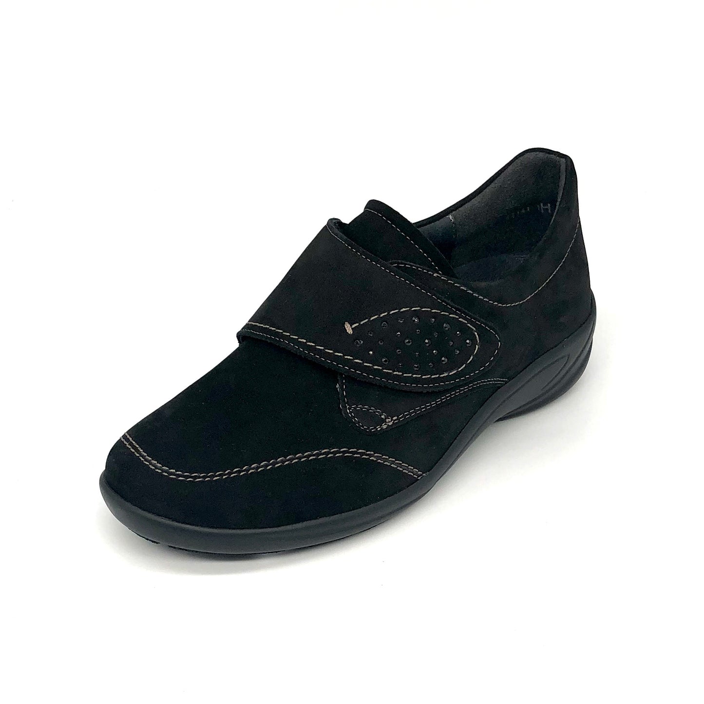 Damen Komfort Kletthalbschuh Schwarz Semler 15978