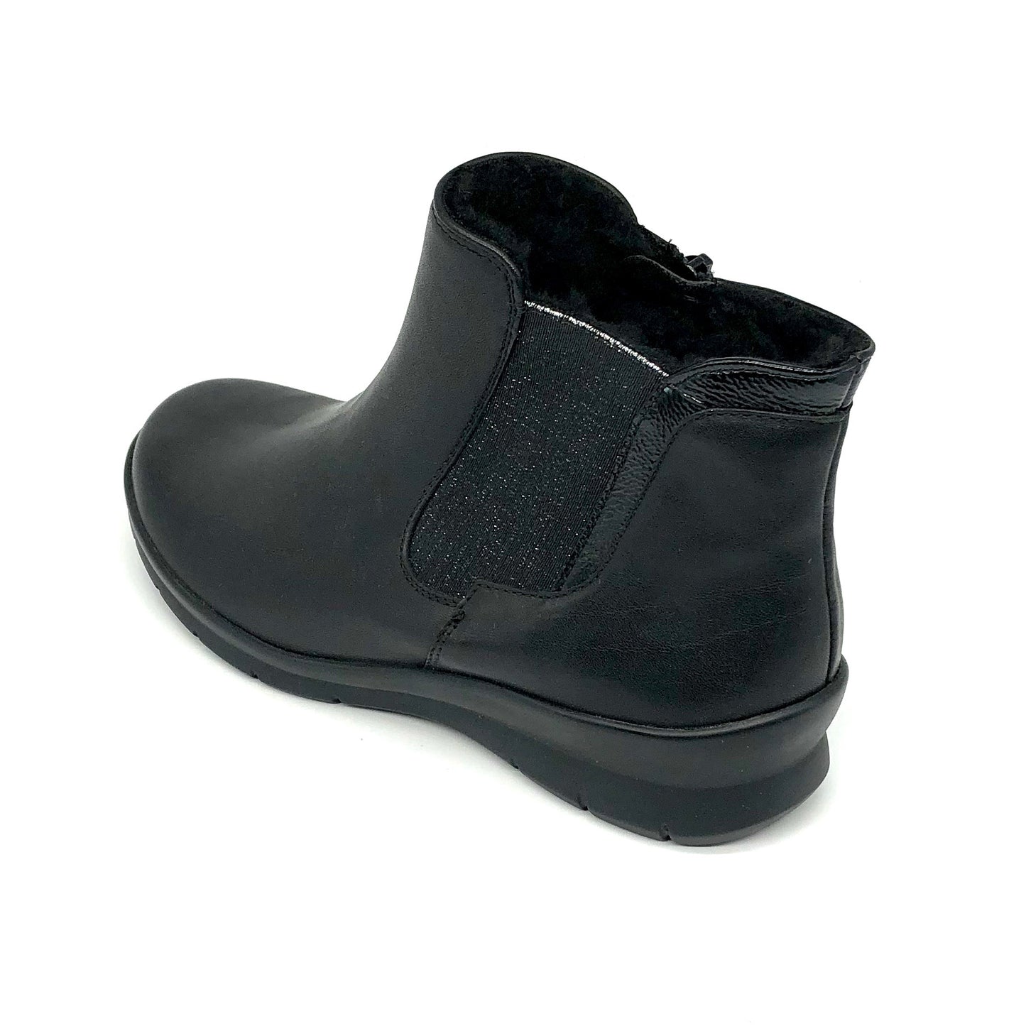Damen Reissverschluss Stiefel Warmfutter Schwarz Semler 16801