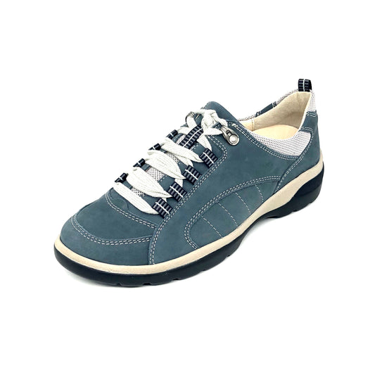 Damen Komfort Schnürer Grau Blau von Semler 11341