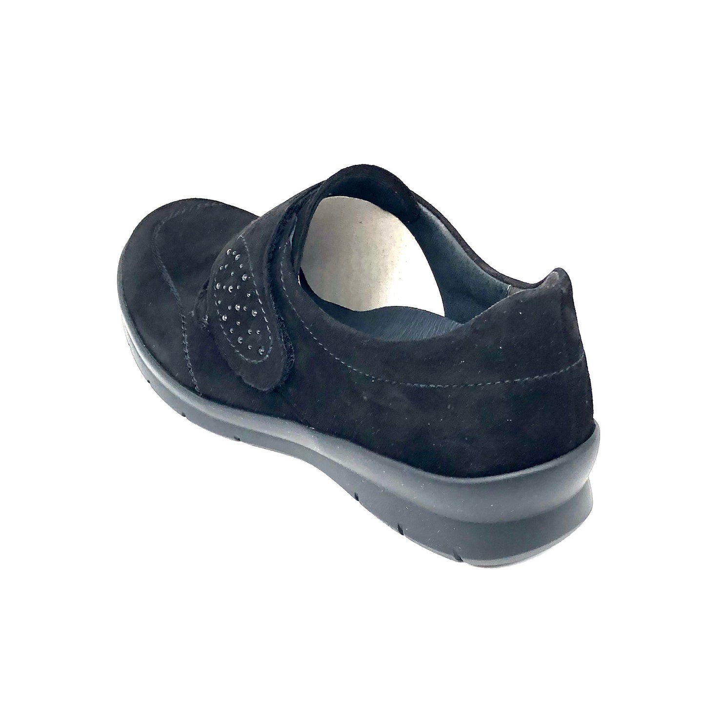 Damen Komfort Kletthalbschuh Schwarz Semler 17089