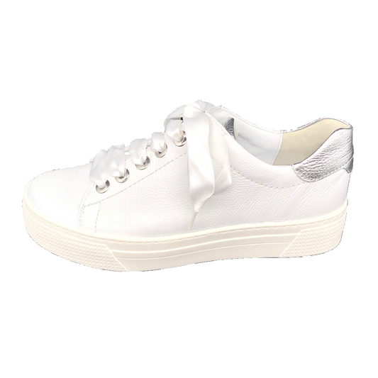 Damen Komfortschnürer Weiss-Silber von Semler 17146