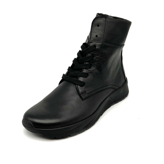 Damen Komfort Stiefel Schnürer Schwarz von Semler 17607