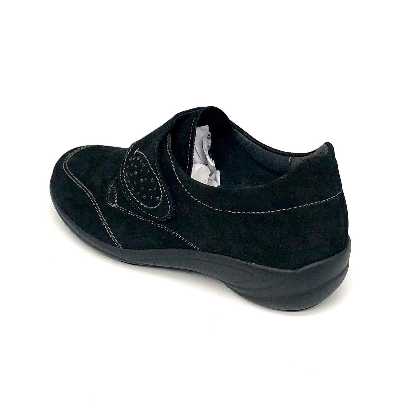 Damen Komfort Kletthalbschuh Schwarz Semler 15978