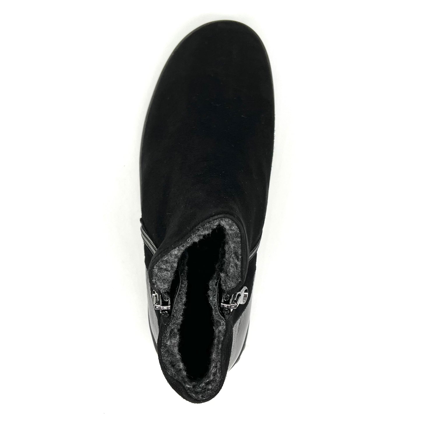 Damen Komfort Stiefel Reißverschluss Schwarz von Semler 17605