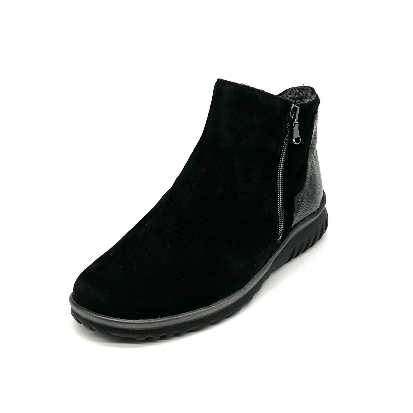 Damen Komfort Stiefel Reißverschluss Schwarz von Semler 17605