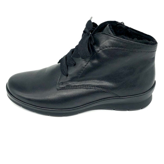 Damen Schnürer Stiefel Warmfutter Schwarz Semler 16800