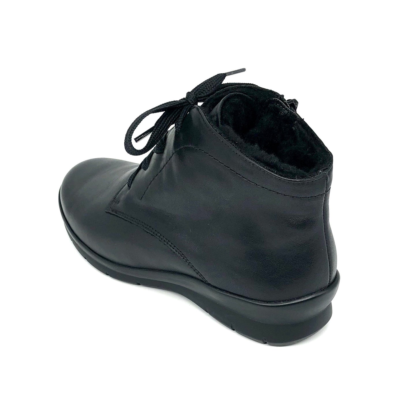Damen Schnürer Stiefel Warmfutter Schwarz Semler 16800
