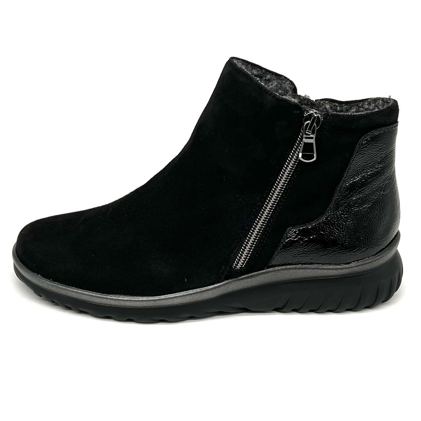 Damen Komfort Stiefel Reißverschluss Schwarz von Semler 17605