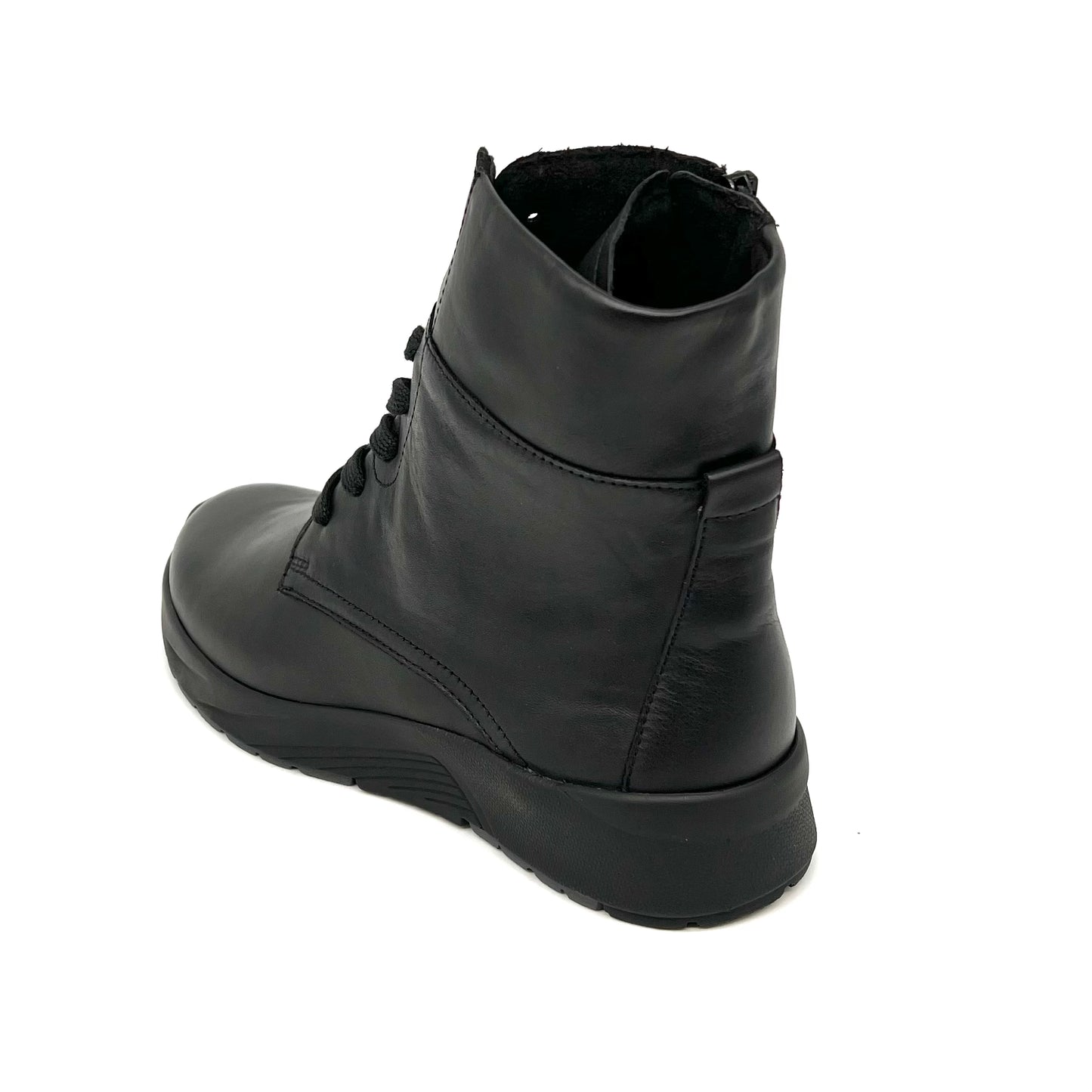 Damen Komfort Stiefel Schnürer Schwarz von Semler 17607