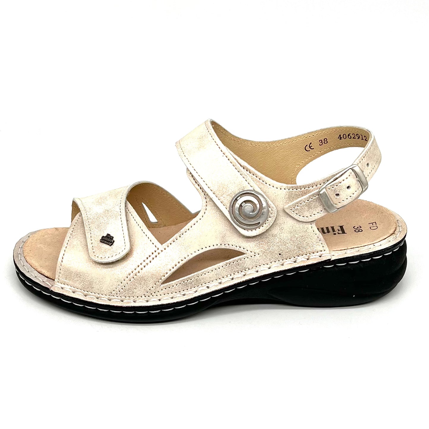 Damen Klett Sandalette Beige Metallic von Finn Comfort 17818