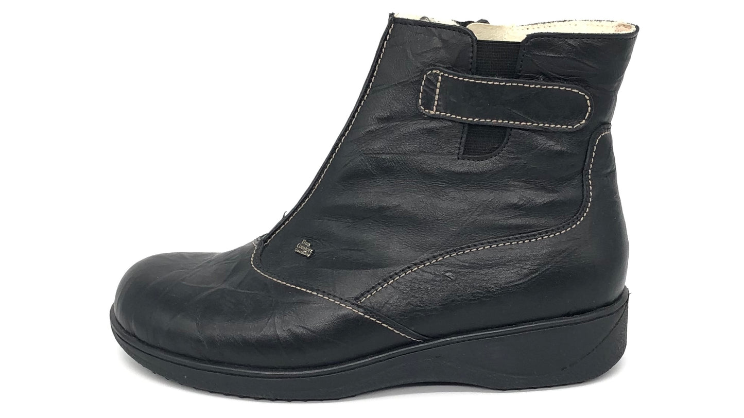 Damen Reissverschluss Stiefel Schurwollfutter Schwarz Finn Comfort 10948