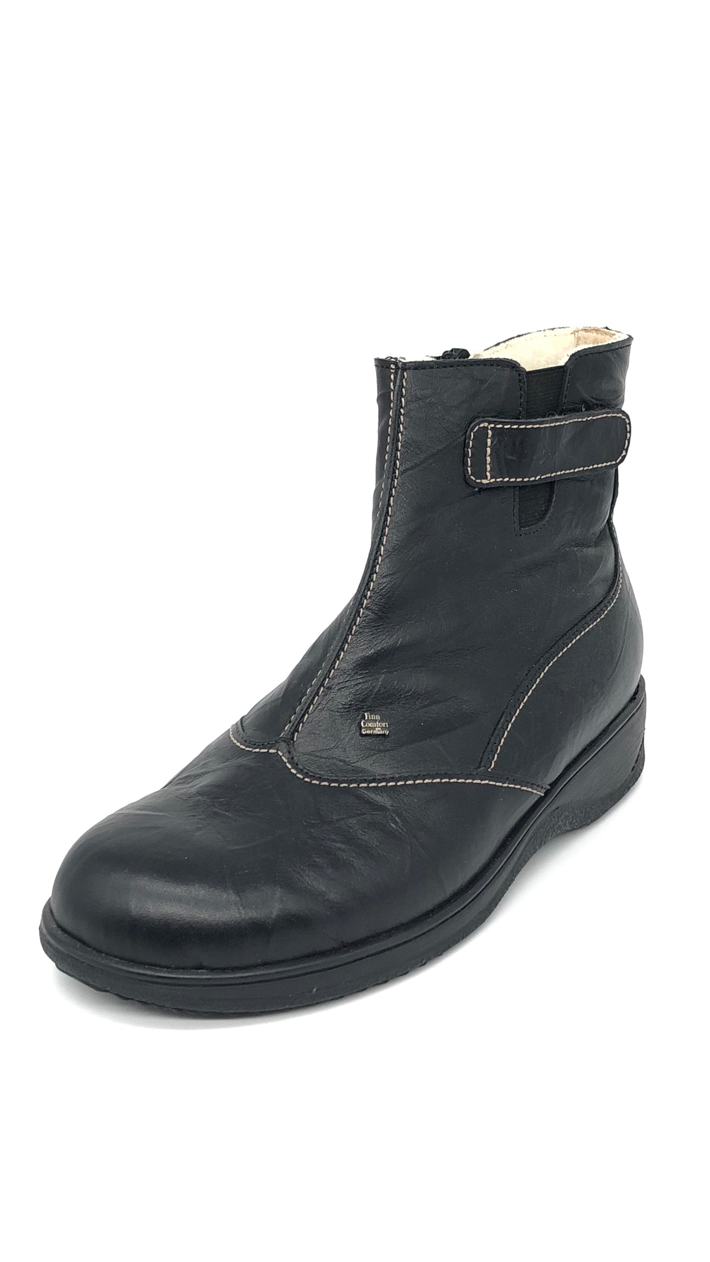 Damen Reissverschluss Stiefel Schurwollfutter Schwarz Finn Comfort 10948