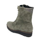 Damen Reissverschluss Schnürer Stiefel Warmfutter Grün Grau Semler 16474